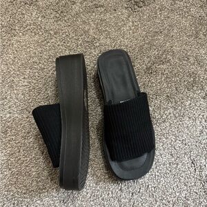 Black Slide Sandals